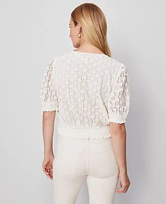 Ann Taylor Weekend Collection Lace Wrap Blouse sold by Ann Taylor product image thumbnail 2