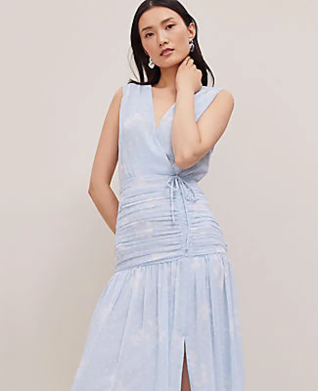 Ann Taylor Petite Floral Ruched Tie Dress sold by Ann Taylor