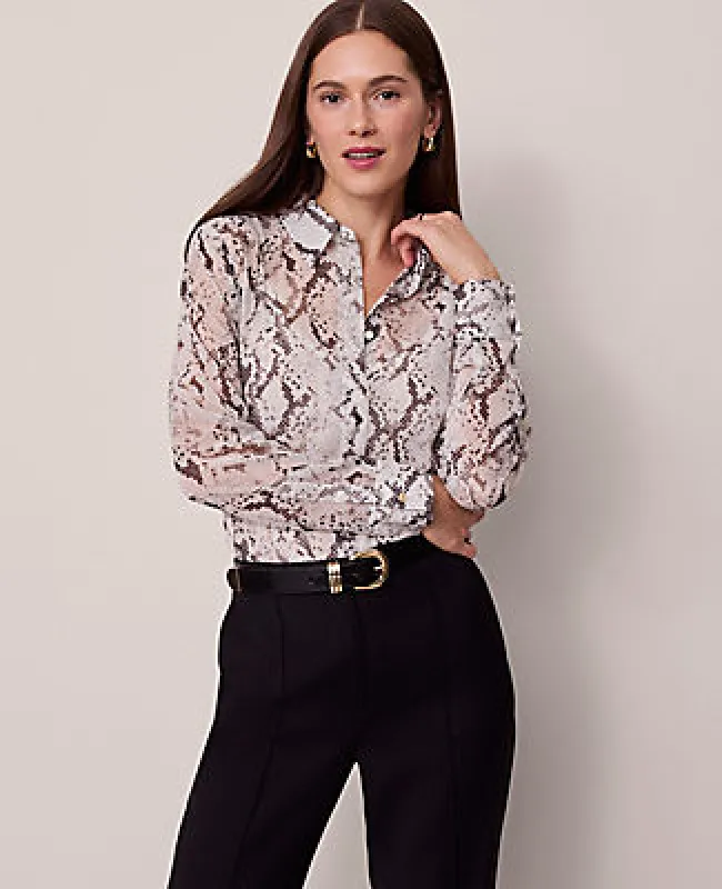 Ann Taylor Snake Print Essential Shirt sold by Ann Taylor