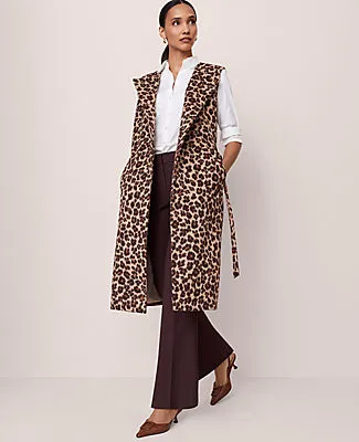 Ann Taylor Petite Animal Print Belted Trench Vest sold by Ann Taylor product image thumbnail 2