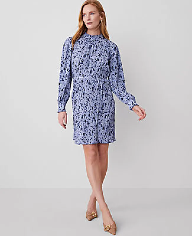 Ann Taylor Floral Plisse Belted Shift Dress sold by Ann Taylor