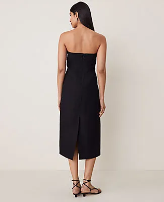 Ann Taylor Petite Strapless Linen Blend Midi Dress sold by Ann Taylor product image thumbnail 2
