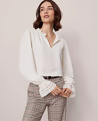 Ann Taylor Ruffle Neck Blouse sold by Ann Taylor product image thumbnail 5