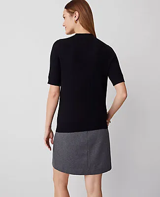 Ann Taylor Essential Button Mock Neck Sweater Tee sold by Ann Taylor product image thumbnail 2