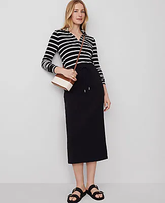 Ann Taylor Weekend Collection Fleece Drawstring Midi Skirt sold by Ann Taylor