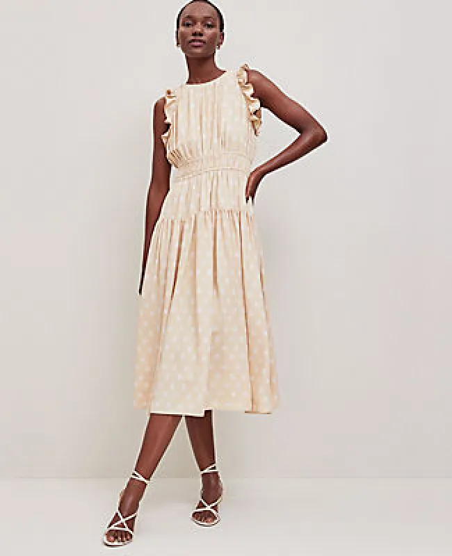 Ann Taylor Petaled Ruffle Midi Dress sold by Ann Taylor