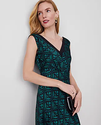 Ann Taylor Geo V-Neck Bias Dress sold by Ann Taylor product image thumbnail 3