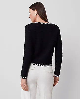 Ann Taylor Geo Stitch Sweater Jacket sold by Ann Taylor product image thumbnail 2