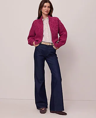 Ann Taylor Cable Bomber Sweater Jacket sold by Ann Taylor product image thumbnail 4