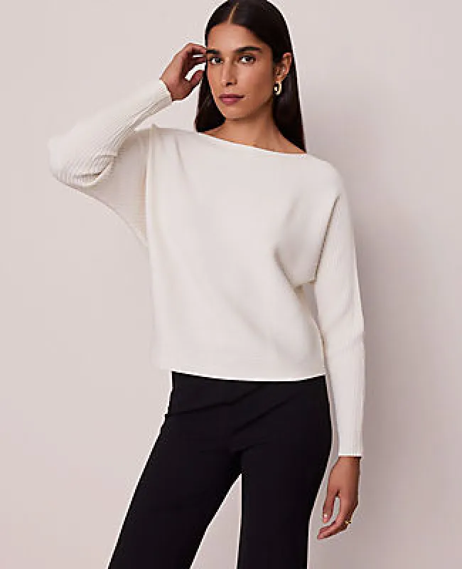 Ann Taylor Petite Ribbed Boatneck Sweater sold by Ann Taylor
