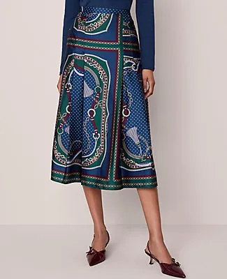 Ann Taylor Chain Link Satin Wrap Midi Skirt sold by Ann Taylor product image thumbnail 3
