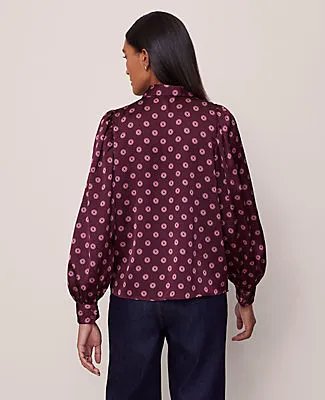 Ann Taylor Geo Blouson Sleeve Shirt sold by Ann Taylor product image thumbnail 2