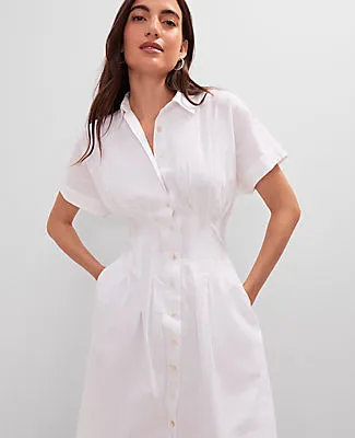 Ann Taylor Weekend Collection Pleated Midi Shirtdress sold by Ann Taylor