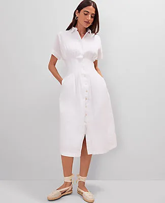 Ann Taylor Weekend Collection Pleated Midi Shirtdress sold by Ann Taylor product image thumbnail 4