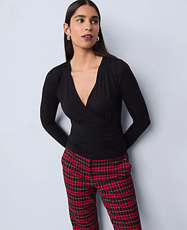 Ann Taylor Gathered V-Neck Top sold by Ann Taylor