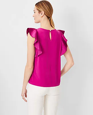 Ann Taylor Petite Ruffle Shoulder Top sold by Ann Taylor product image thumbnail 2