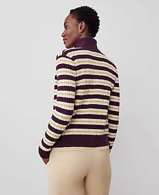 Ann Taylor Petite Textured Stripe Cardigan sold by Ann Taylor product image thumbnail 2