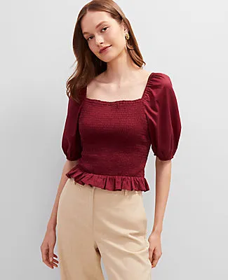Ann Taylor Square Neck Smocked Top sold by Ann Taylor product image thumbnail 3