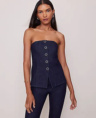Ann Taylor Petite Strapless Denim Vest sold by Ann Taylor product image thumbnail 4