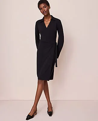 Ann Taylor Collared Knit Wrap Dress sold by Ann Taylor