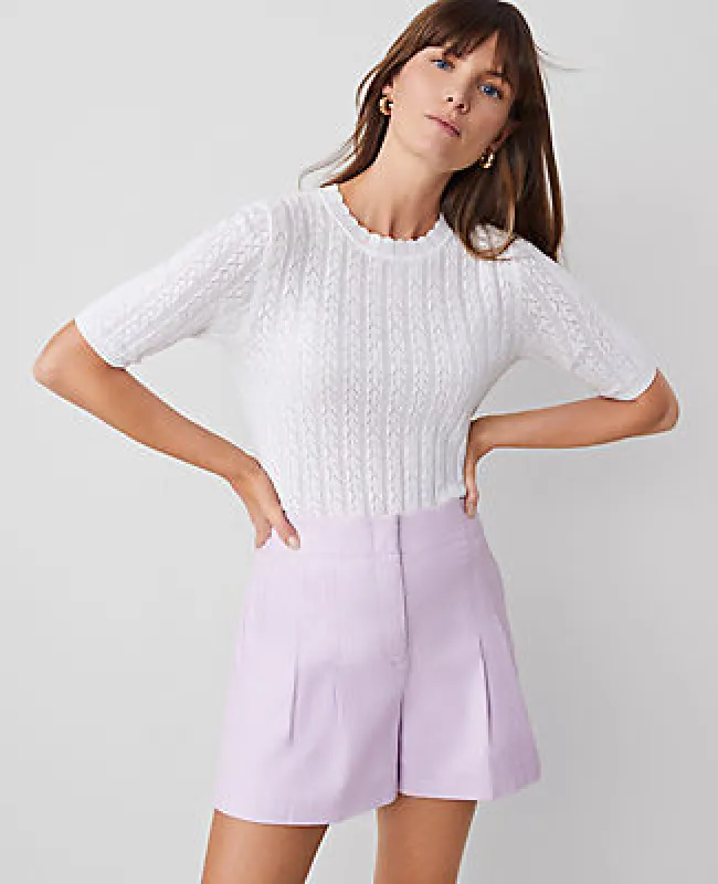 Ann Taylor Scalloped Pointelle Sweater sold by Ann Taylor