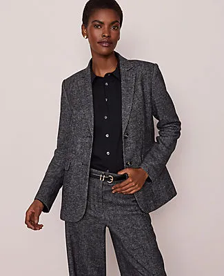 Ann Taylor The Petite Greenwich Blazer in Herringbone sold by Ann Taylor product image thumbnail 3