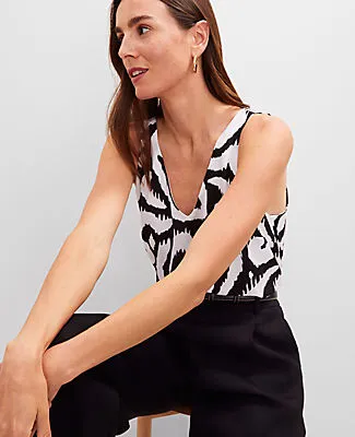 Ann Taylor Ikat Mixed Media Shell Top sold by Ann Taylor product image thumbnail 3