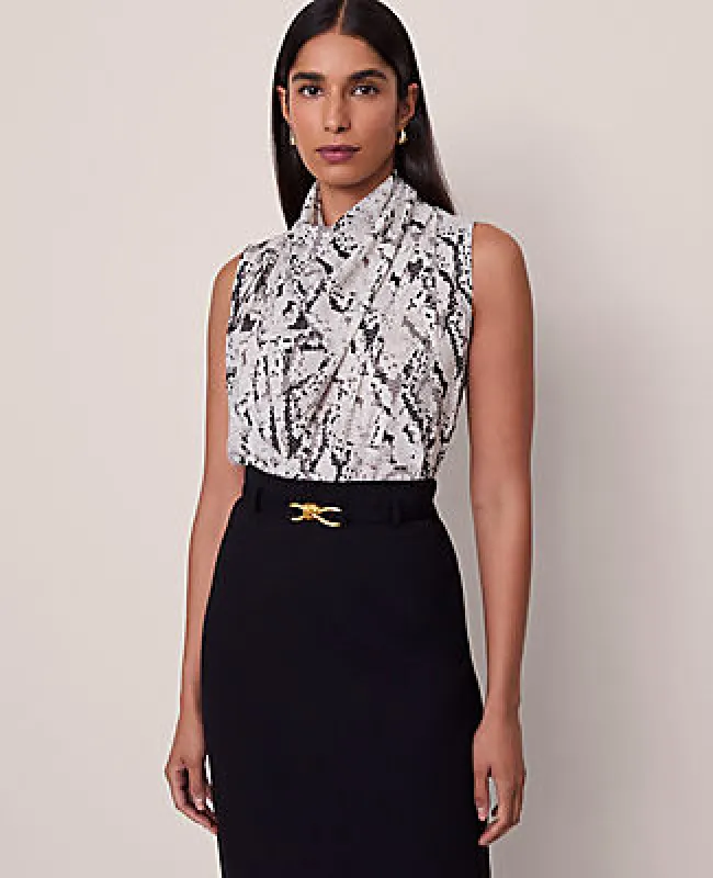 Ann Taylor Snake Print Cowl Neck Blouse sold by Ann Taylor