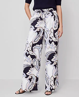 Ann Taylor The Modern Wide-Leg Trouser in Paisley Satin sold by Ann Taylor product image thumbnail 2