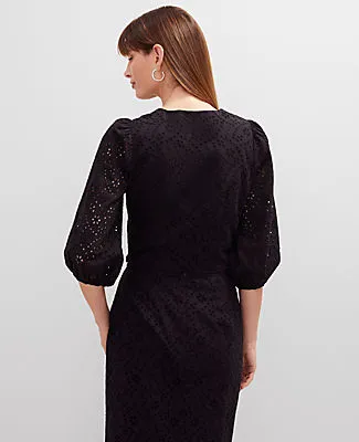 Ann Taylor Eyelet Puff Sleeve Blouse sold by Ann Taylor product image thumbnail 2
