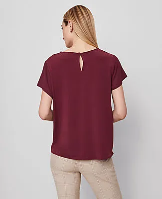 Ann Taylor Mixed Media Crew Neck Tee sold by Ann Taylor product image thumbnail 2