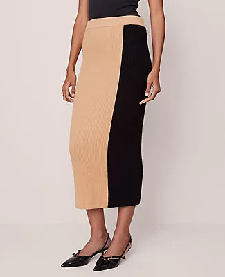 Ann Taylor Petite Colorblock Ribbed Sweater Skirt sold by Ann Taylor product image thumbnail 3