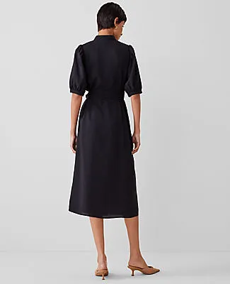 Ann Taylor Petite Stand Collar Belted Midi Shirtdress sold by Ann Taylor product image thumbnail 2