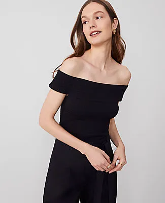 Ann Taylor Petite Smocked Off-The-Shoulder Top sold by Ann Taylor