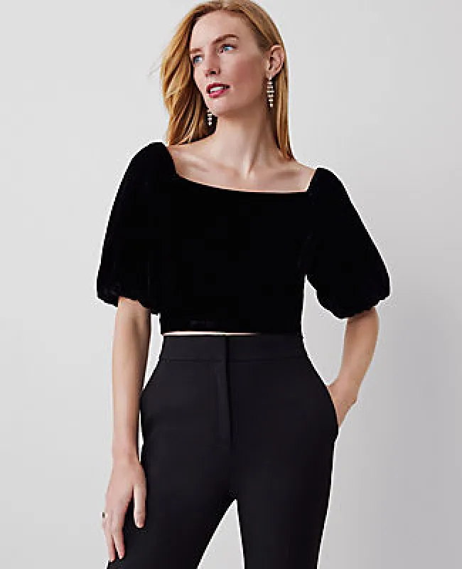 Ann Taylor Scoop Neck Puff Sleeve Top sold by Ann Taylor
