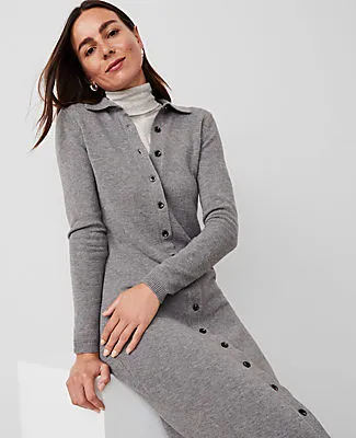 Ann Taylor Weekend Collection Collared Sweater Dress sold by Ann Taylor product image thumbnail 4