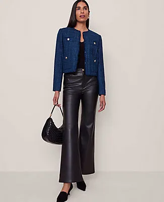 Ann Taylor The Petite Faux Leather Flare Pant sold by Ann Taylor product image thumbnail 5