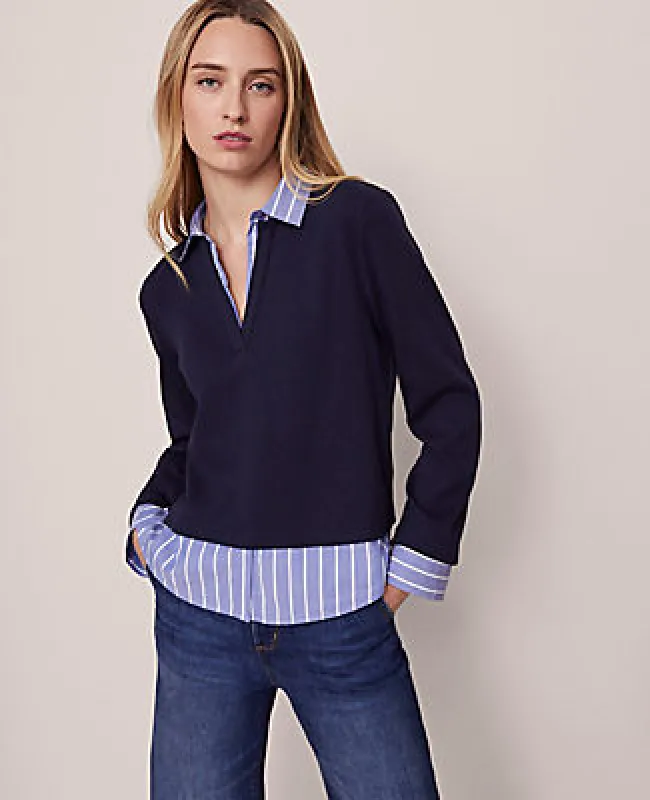 Ann Taylor Weekend Collection Layered Mix Media Top sold by Ann Taylor