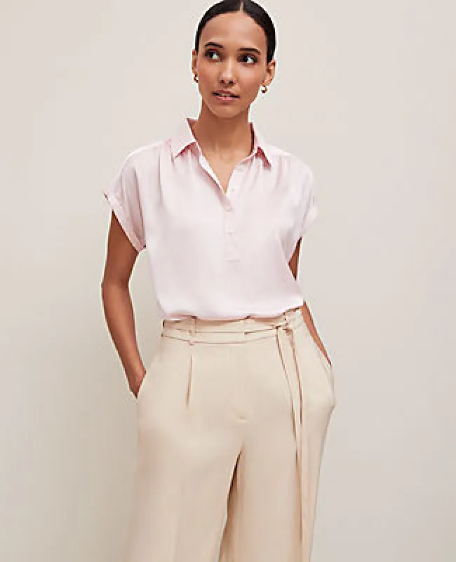 Ann Taylor Split Neck Popover Top sold by Ann Taylor