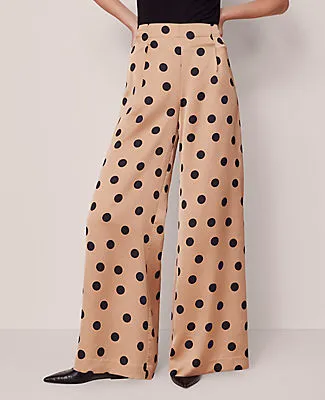 Ann Taylor The Dotted Dramatic Wide-Leg Satin Pant sold by Ann Taylor product image thumbnail 3