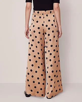 Ann Taylor The Dotted Dramatic Wide-Leg Satin Pant sold by Ann Taylor product image thumbnail 4