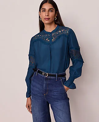 Ann Taylor Lace Trim Blouse sold by Ann Taylor product image thumbnail 3