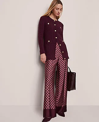Ann Taylor The Petite Wide-Leg Pant in Satin Geo Print sold by Ann Taylor product image thumbnail 2