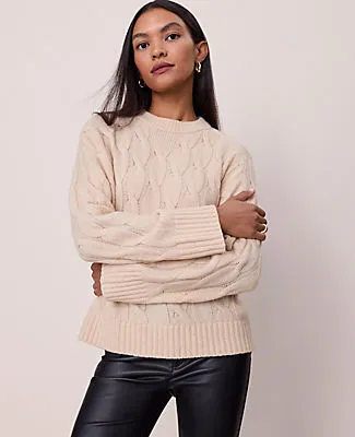 Ann Taylor Cable Crew Neck Sweater sold by Ann Taylor product image thumbnail 2