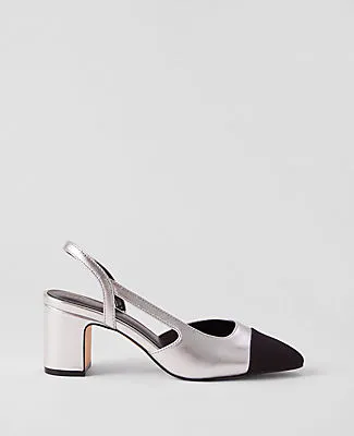 Ann Taylor Cap Toe Slingback Metallic Pump sold by Ann Taylor