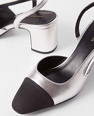 Ann Taylor Cap Toe Slingback Metallic Pump sold by Ann Taylor product image thumbnail 2