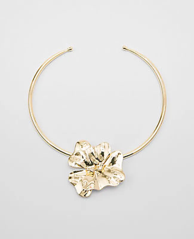 Ann Taylor Metal Flower Statement Necklace sold by Ann Taylor