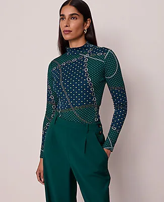 Ann Taylor Chain Link Mock Neck Top sold by Ann Taylor product image thumbnail 3