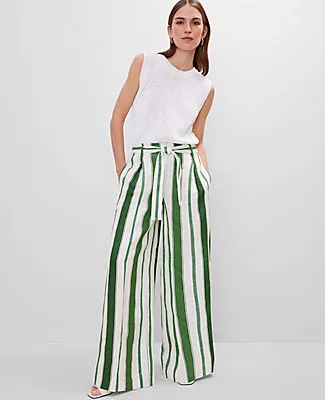 Ann Taylor The Tie Waist Wide-Leg Pant in Linen sold by Ann Taylor product image thumbnail 2