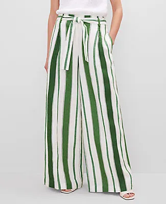 Ann Taylor The Tie Waist Wide-Leg Pant in Linen sold by Ann Taylor product image thumbnail 3